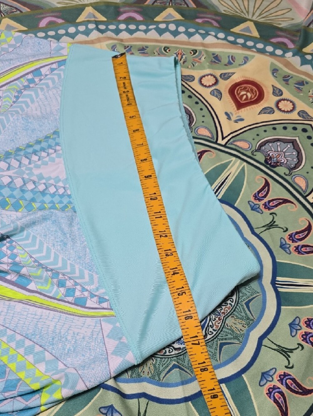 Light Blue Patterned Women's Skirt - Picture 4 of 6